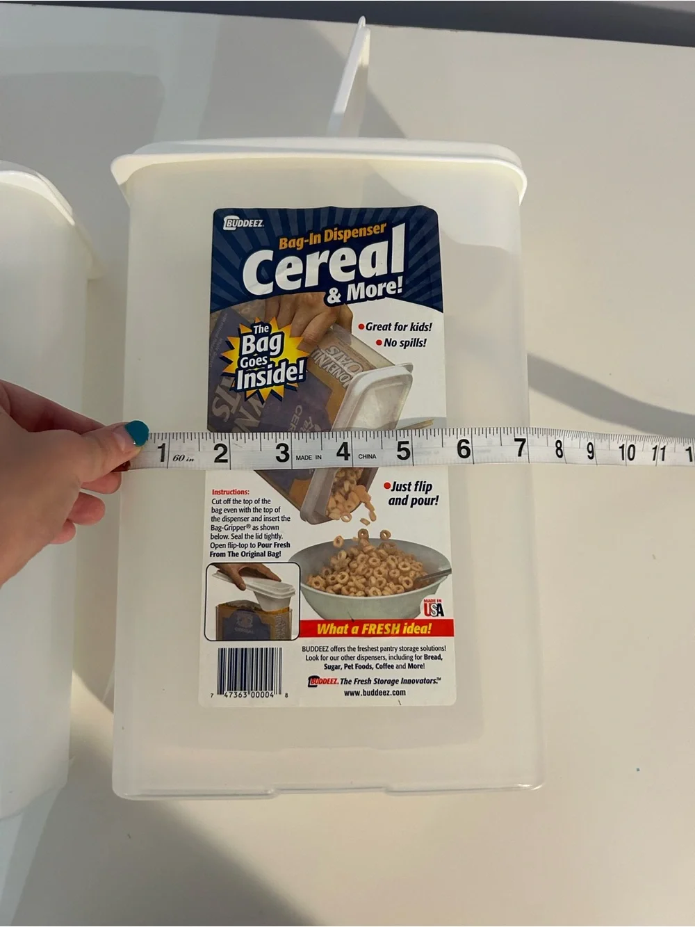 2 Food Storage Dispensers- set of 2 - White- cereal dispensers and more